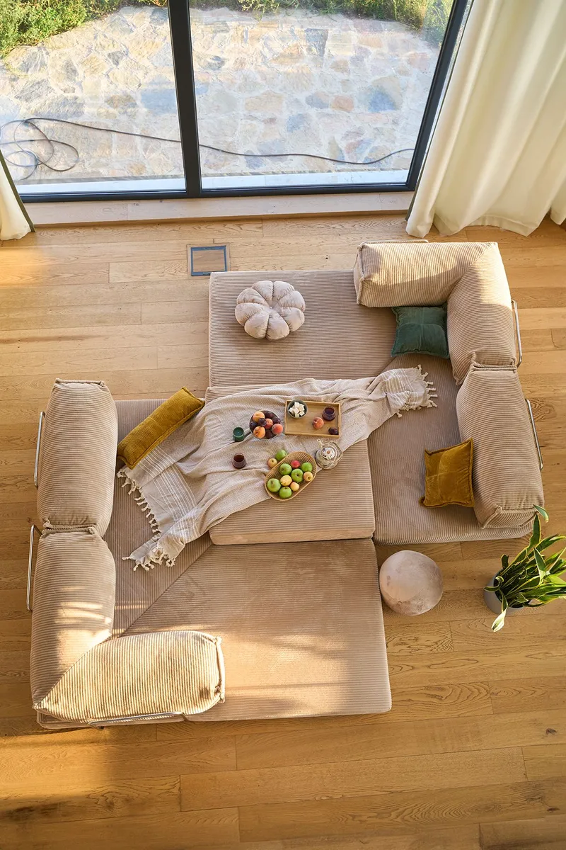 Hjørnesovesofa Atelier Del Sofa Kanyon (300 x 100 x 33 cm) Beige - Møbler - Sofaer - Sovesofaer