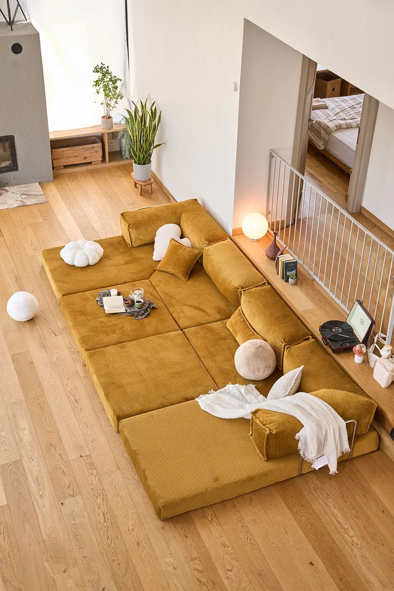 Hjørnesovesofa Atelier Del Sofa Kanyon (300 x 100 x 33 cm) Sennep - Møbler - Sofaer - Sovesofaer