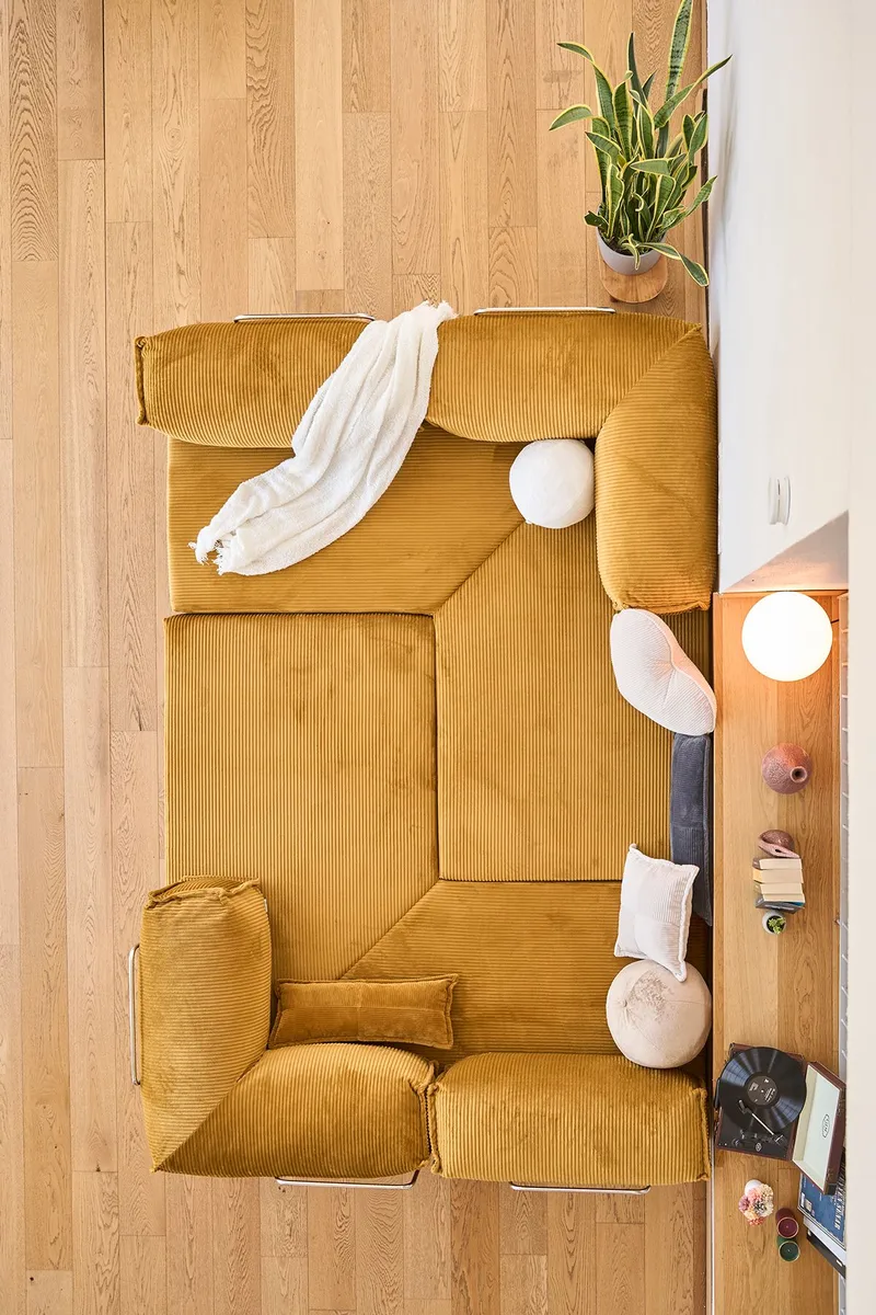 Hjørnesovesofa Atelier Del Sofa Kanyon (300 x 100 x 33 cm) Sennep - Møbler - Sofaer - Sovesofaer
