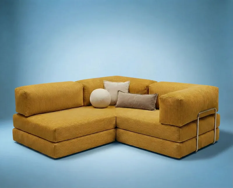 Hjørnesovesofa Atelier Del Sofa Kanyon (300 x 100 x 33 cm) Sennep - Møbler - Sofaer - Sovesofaer