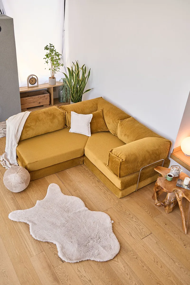 Hjørnesovesofa Atelier Del Sofa Kanyon (300 x 100 x 33 cm) Sennep - Møbler - Sofaer - Sovesofaer