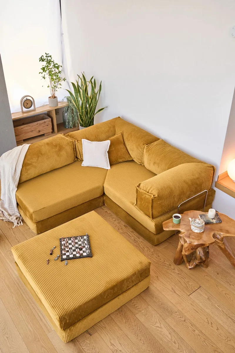 Hjørnesovesofa Atelier Del Sofa Kanyon (300 x 100 x 33 cm) Sennep - Møbler - Sofaer - Sovesofaer