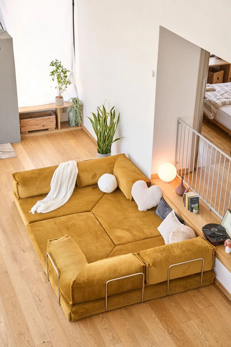 Hjørnesovesofa Atelier Del Sofa Kanyon (300 x 100 x 33 cm) Sennep - Møbler - Sofaer - Sovesofaer