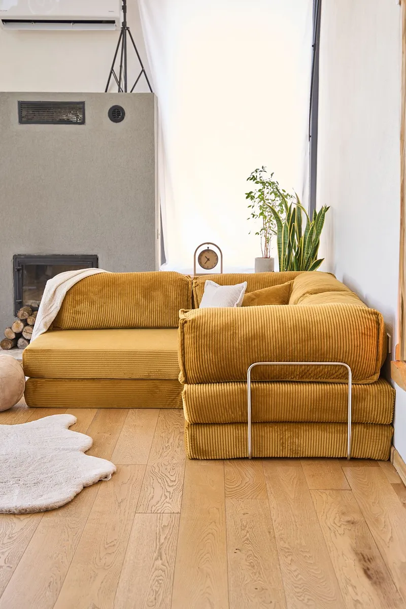 Hjørnesovesofa Atelier Del Sofa Kanyon (300 x 100 x 33 cm) Sennep - Møbler - Sofaer - Sovesofaer