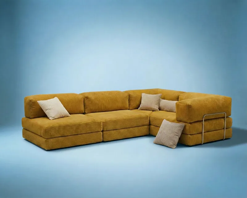 Hjørnesovesofa Atelier Del Sofa Kanyon (300 x 100 x 33 cm) Sennep - Møbler - Sofaer - Sovesofaer