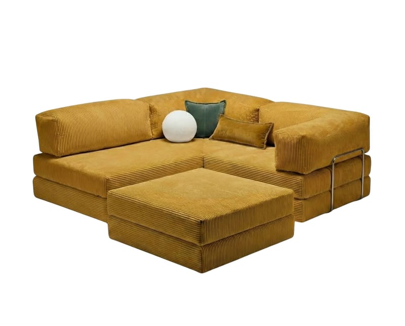 Hjørnesovesofa Atelier Del Sofa Kanyon (300 x 100 x 33 cm) Sennep - Møbler - Sofaer - Sovesofaer