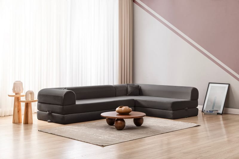 Hjørnesovesofa Atelier Del Sofa Legom Eco (280 x 90 x 25 cm) Antracit - Antracit - Møbler - Sofaer - Sovesofaer