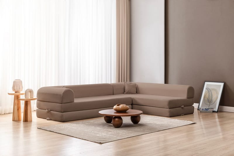 Hjørnesovesofa Atelier Del Sofa Legom Eco (280 x 90 x 25 cm) Beige - Møbler - Sofaer - Sovesofaer