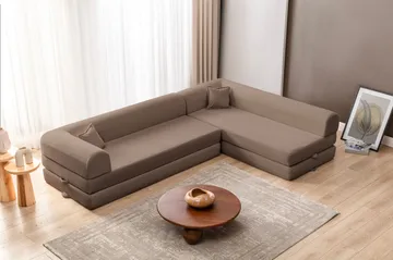 Hjørnesovesofa Atelier Del Sofa Legom Eco (280 x 90 x 25 cm) Beige - Møbler - Sofaer - Sovesofaer