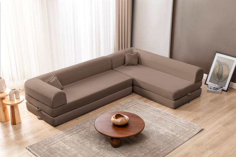 Hjørnesovesofa Atelier Del Sofa Legom Eco (280 x 90 x 25 cm) Beige - Møbler - Sofaer - Sovesofaer