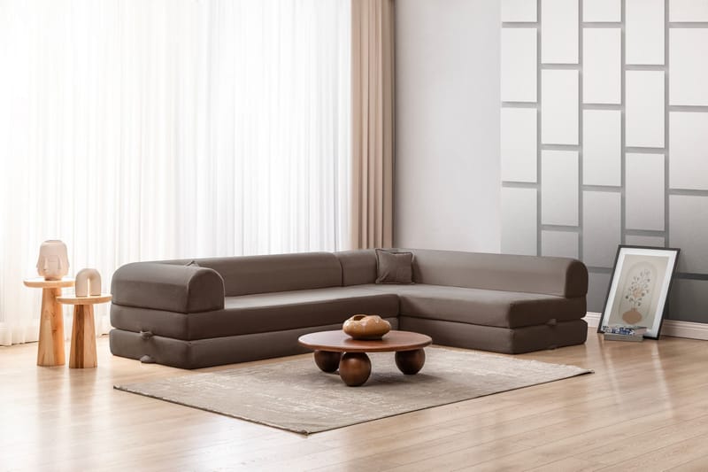 Hjørnesovesofa Atelier Del Sofa Legom Eco (280 x 90 x 25 cm) Brun - Møbler - Sofaer - Sovesofaer