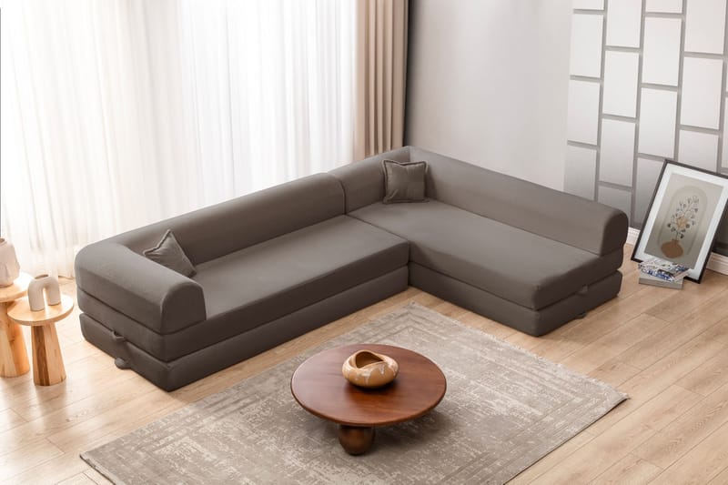 Hjørnesovesofa Atelier Del Sofa Legom Eco (280 x 90 x 25 cm) Brun - Møbler - Sofaer - Sovesofaer
