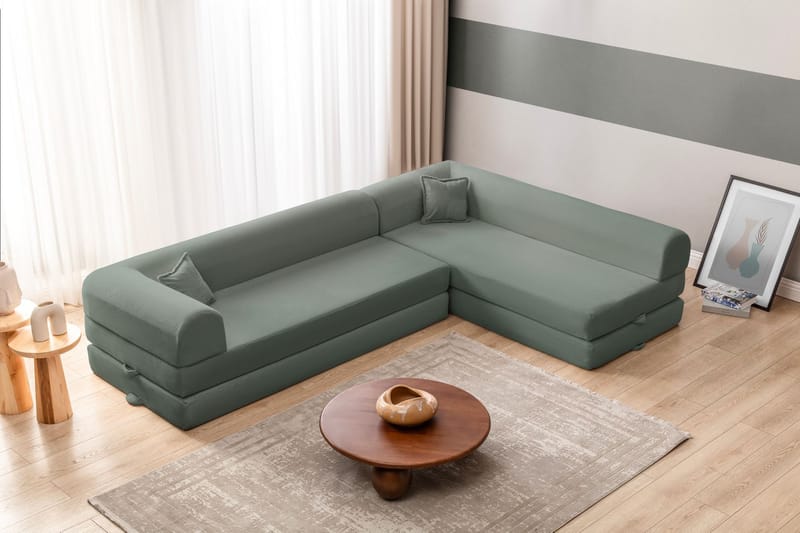 Hjørnesovesofa Atelier Del Sofa Legom Eco (280 x 90 x 25 cm) Grøn - Møbler - Sofaer - Sovesofaer