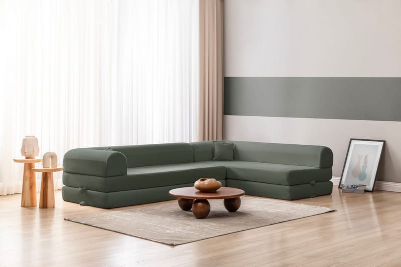 Hjørnesovesofa Atelier Del Sofa Legom Eco (280 x 90 x 25 cm) Grøn - Møbler - Sofaer - Sovesofaer