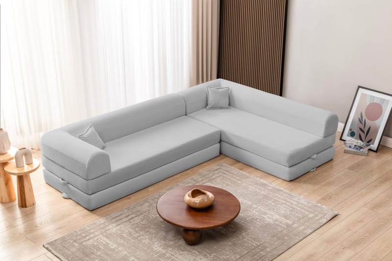 Hjørnesovesofa Atelier Del Sofa Legom Eco (280 x 90 x 25 cm) Lysegrå - Møbler - Sofaer - Sovesofaer
