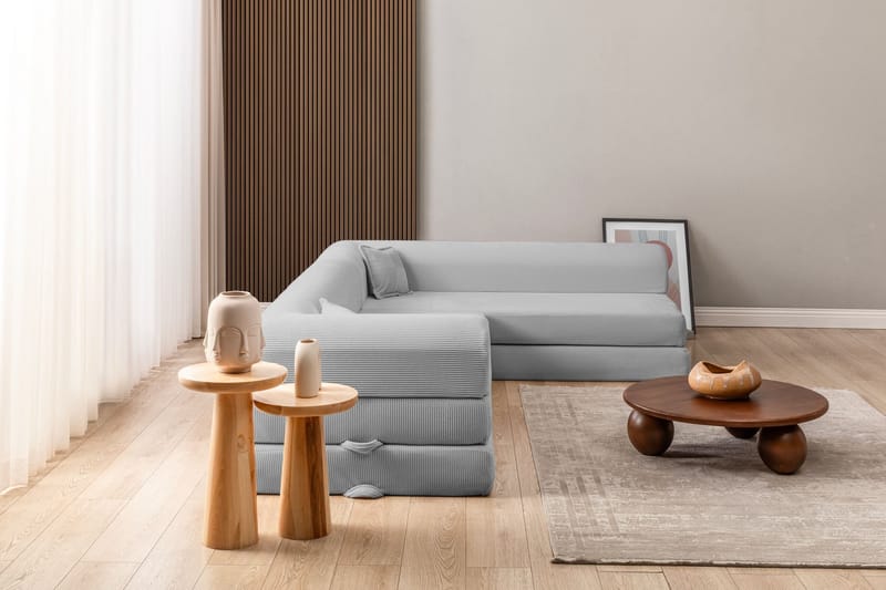 Hjørnesovesofa Atelier Del Sofa Legom Eco (280 x 90 x 25 cm) Lysegrå - Møbler - Sofaer - Sovesofaer