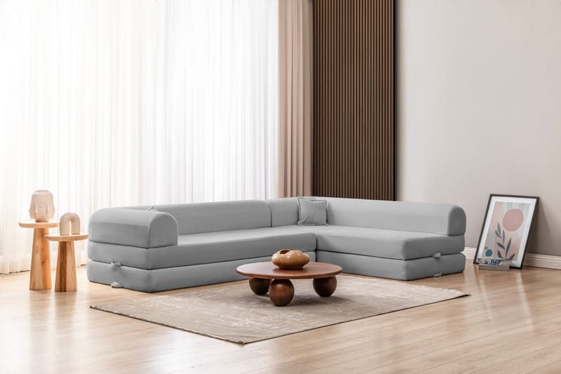 Hjørnesovesofa Atelier Del Sofa Legom Eco (280 x 90 x 25 cm) Lysegrå - Møbler - Sofaer - Sovesofaer