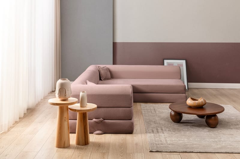 Hjørnesovesofa Atelier Del Sofa Legom Eco (280 x 90 x 25 cm) Lyserød - Møbler - Sofaer - Sovesofaer