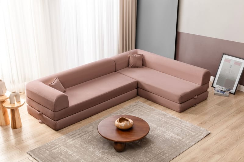 Hjørnesovesofa Atelier Del Sofa Legom Eco (280 x 90 x 25 cm) Lyserød - Møbler - Sofaer - Sovesofaer