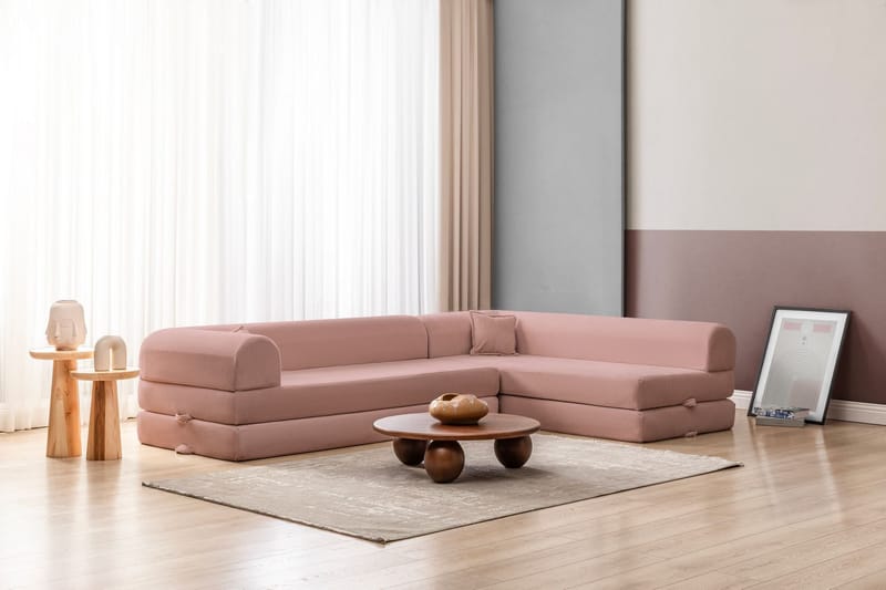 Hjørnesovesofa Atelier Del Sofa Legom Eco (280 x 90 x 25 cm) Lyserød - Møbler - Sofaer - Sovesofaer