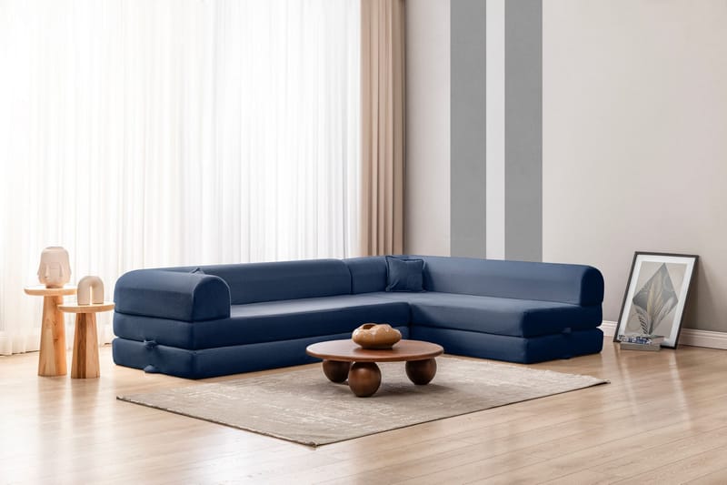 Hjørnesovesofa Atelier Del Sofa Legom Eco (280 x 90 x 25 cm) Marineblå - Møbler - Sofaer - Sovesofaer