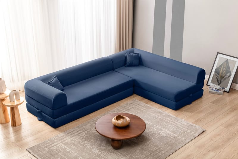 Hjørnesovesofa Atelier Del Sofa Legom Eco (280 x 90 x 25 cm) Marineblå - Møbler - Sofaer - Sovesofaer
