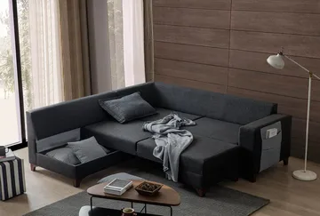 Hjørnesovesofa Atelier Del Sofa Loft Venstre (230 x 90 x 150 cm) Antracit - Antracit - Møbler - Sofaer - Sovesofaer