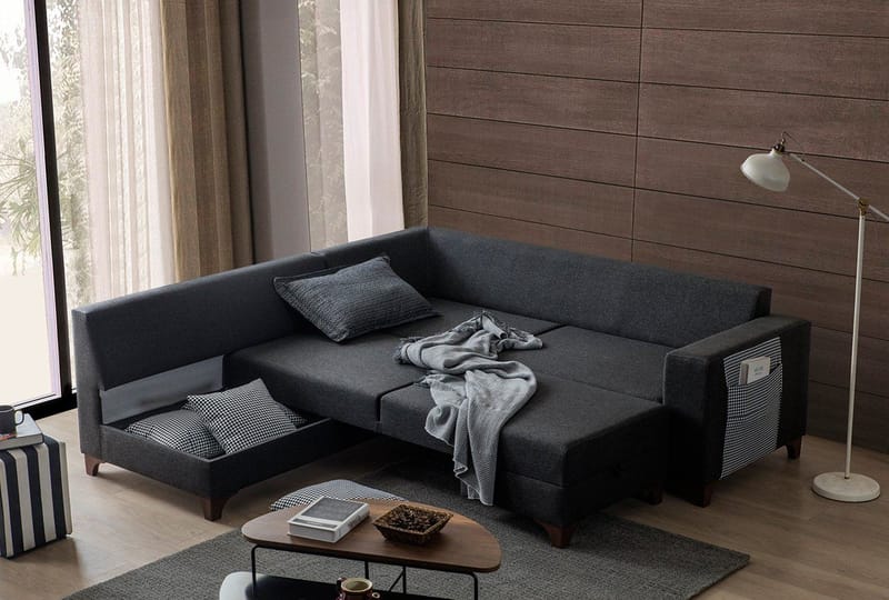 Hjørnesovesofa Atelier Del Sofa Loft Venstre (230 x 90 x 150 cm) Antracit - Antracit - Møbler - Sofaer - Sovesofaer