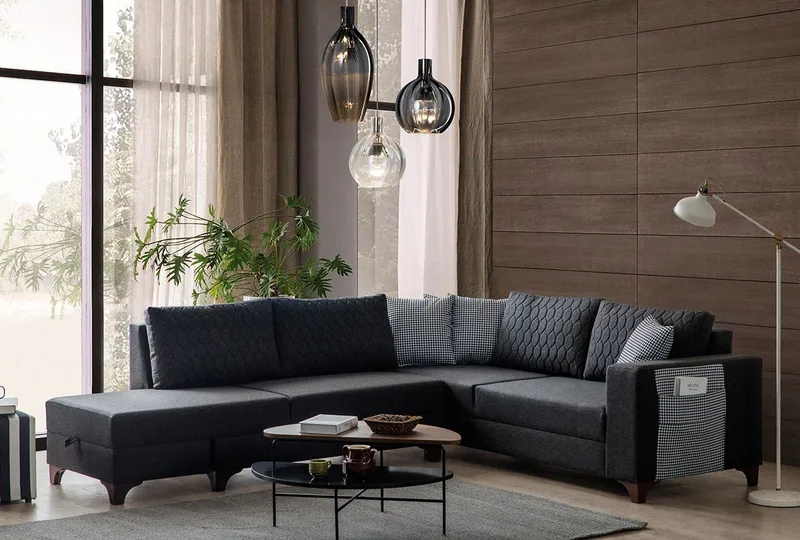 Hjørnesovesofa Atelier Del Sofa Loft Venstre (230 x 90 x 150 cm) Antracit - Antracit - Møbler - Sofaer - Sovesofaer
