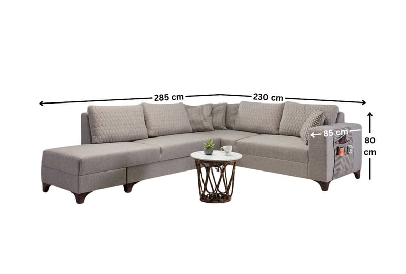 Hjørnesovesofa Atelier Del Sofa Loft Venstre (230 x 90 x 150 cm) Creme - Creme - Møbler - Sofaer - Sovesofaer