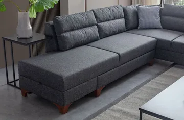 Hjørnesovesofa Atelier Del Sofa T-Loft Højre (230 x 90 x 150 cm) Antracit - Antracit - Møbler - Sofaer - Sovesofaer - Hjørnesovesofa
