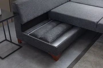 Hjørnesovesofa Atelier Del Sofa T-Loft Højre (230 x 90 x 150 cm) Antracit - Antracit - Møbler - Sofaer - Sovesofaer - Hjørnesovesofa