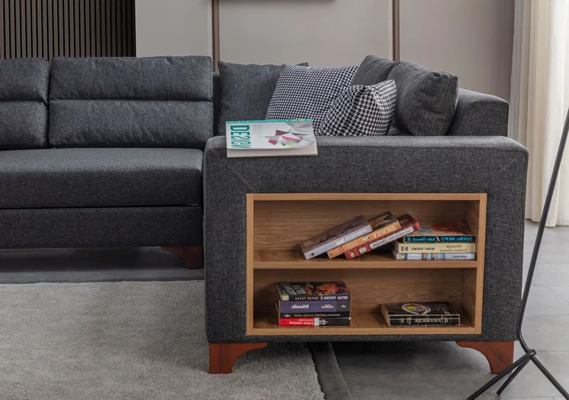 Hjørnesovesofa Atelier Del Sofa T-Loft Højre (230 x 90 x 150 cm) Antracit - Antracit - Møbler - Sofaer - Sovesofaer - Hjørnesovesofa
