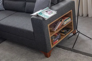 Hjørnesovesofa Atelier Del Sofa T-Loft Højre (230 x 90 x 150 cm) Antracit - Antracit - Møbler - Sofaer - Sovesofaer - Hjørnesovesofa