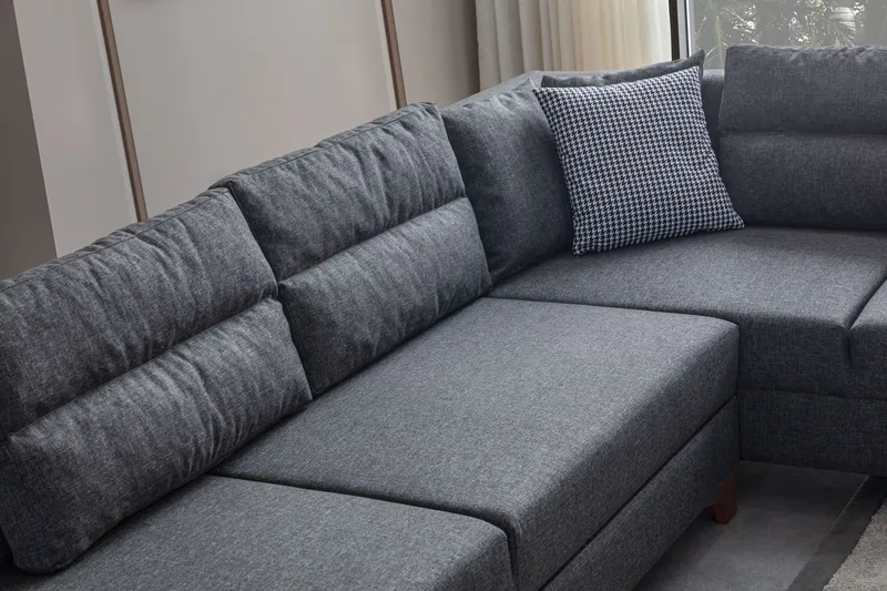Hjørnesovesofa Atelier Del Sofa T-Loft Højre (230 x 90 x 150 cm) Antracit - Antracit - Møbler - Sofaer - Sovesofaer - Hjørnesovesofa