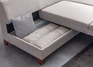Hjørnesovesofa Atelier Del Sofa T-Loft Højre (230 x 90 x 150 cm) Creme - Creme - Møbler - Sofaer - Sovesofaer