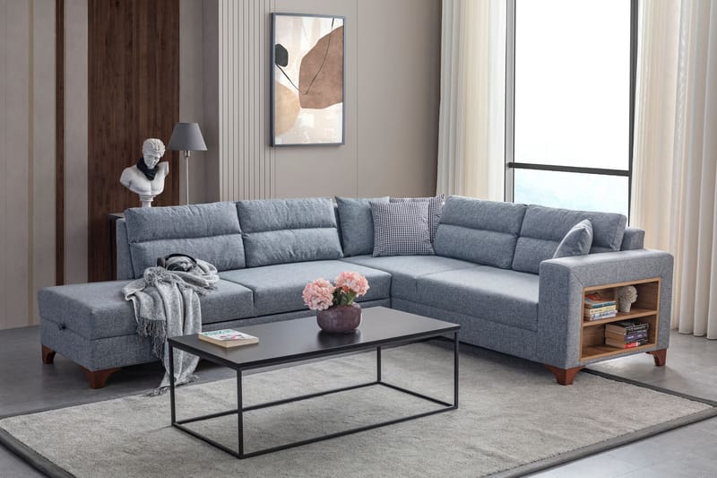 Hjørnesovesofa Atelier Del Sofa T-Loft Højre (230 x 90 x 150 cm) Grå - Grå - Møbler - Sofaer - Sovesofaer