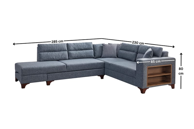 Hjørnesovesofa Atelier Del Sofa T-Loft Højre (230 x 90 x 150 cm) Grå - Grå - Møbler - Sofaer - Sovesofaer