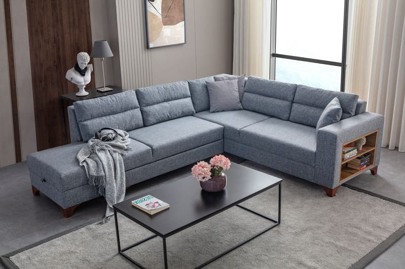 Hjørnesovesofa Atelier Del Sofa T-Loft Højre (230 x 90 x 150 cm) Grå - Grå - Møbler - Sofaer - Sovesofaer