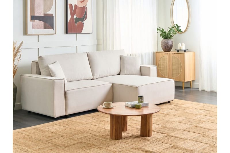 Brian Hjørnesovesofa 3-personers - Beige - Møbler - Sofaer - Sovesofaer - Hjørnesovesofa