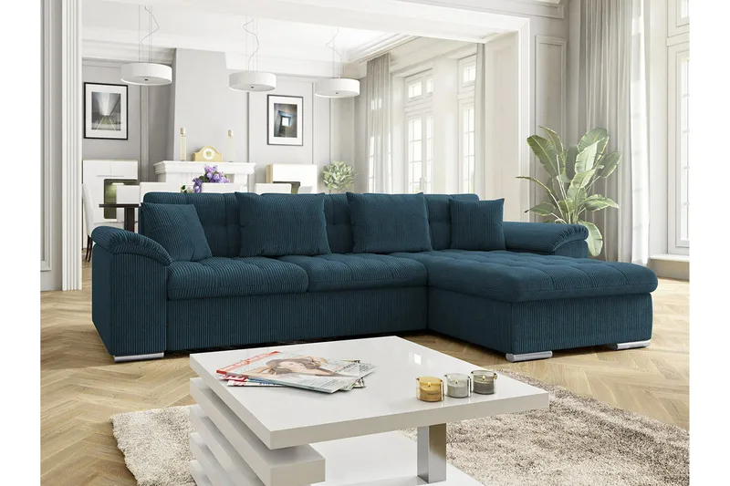 Camior 3-sits Hörnbäddsoffa Dark blue - Møbler - Sofaer - Sovesofaer - Sovesofa chaiselong