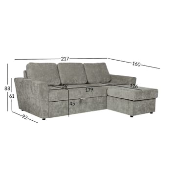 Hjørnesovesofa Fenor - Lysegrøn - Møbler - Sofaer - Sovesofaer
