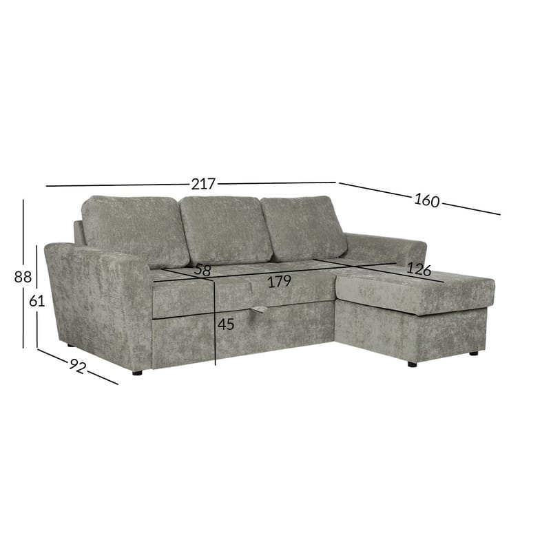 Hjørnesovesofa Fenor - Lysegrøn - Møbler - Sofaer - Sovesofaer