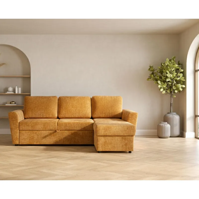 Hjørnesovesofa Fenor - Lysegul - Møbler - Sofaer - Sovesofaer