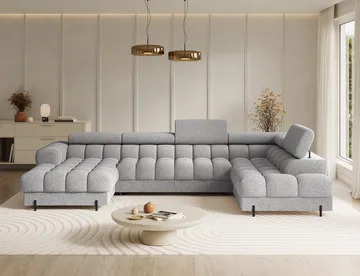 Feraria 6-personers boblende sovesofa med divan og chaiselong, opbevaring, højre - Pellerito 03 - Møbler - Sofaer - Sovesofaer - Hjørnesovesofa