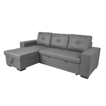 Hjørnesovesofa HOME4YOU Carita Grå - grå - Møbler - Sofaer - Sovesofaer
