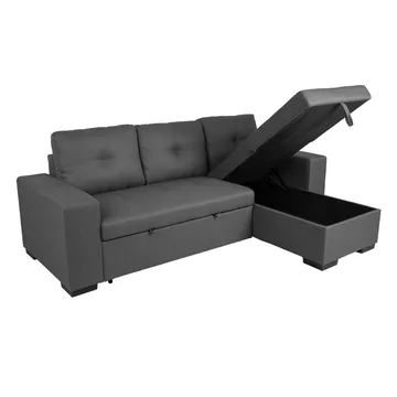 Hjørnesovesofa HOME4YOU Carita Mørkegrå - mørkegrå - Møbler - Sofaer - Sovesofaer