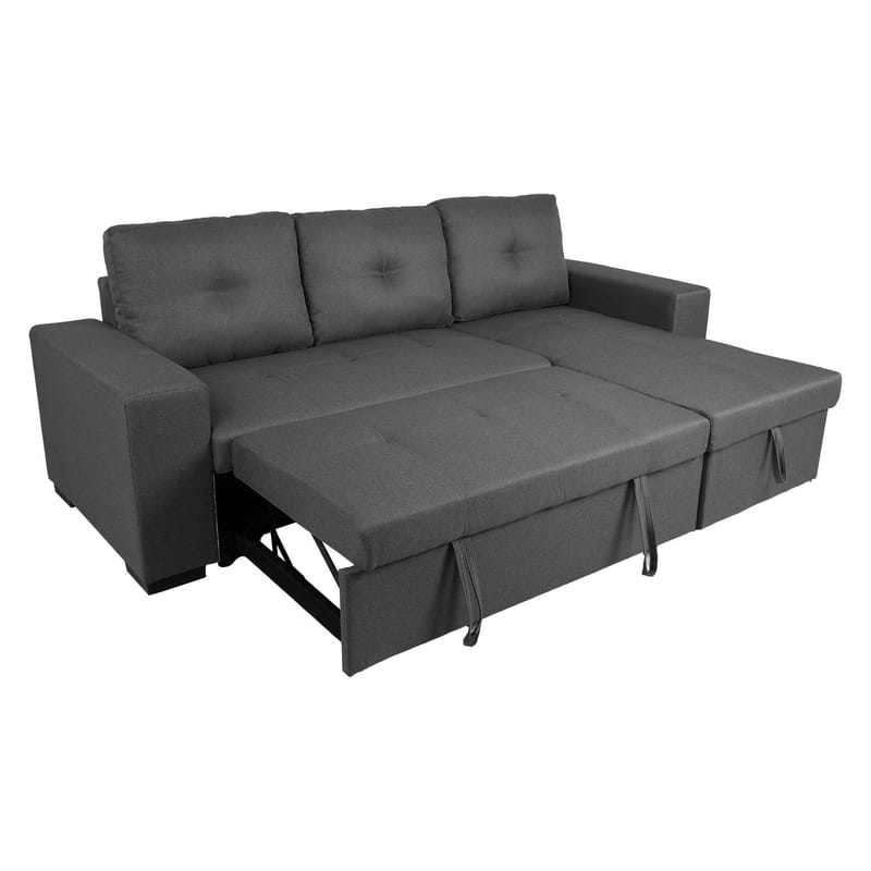 Hjørnesovesofa HOME4YOU Carita Mørkegrå - mørkegrå - Møbler - Sofaer - Sovesofaer