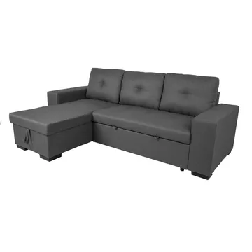 Hjørnesovesofa HOME4YOU Carita Mørkegrå - mørkegrå - Møbler - Sofaer - Sovesofaer