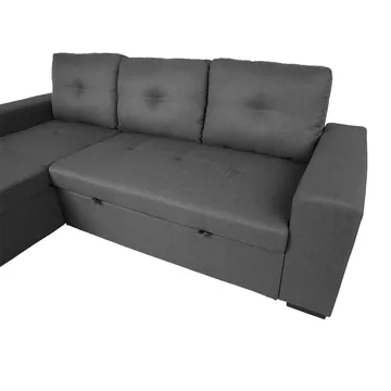 Hjørnesovesofa HOME4YOU Carita Mørkegrå - mørkegrå - Møbler - Sofaer - Sovesofaer